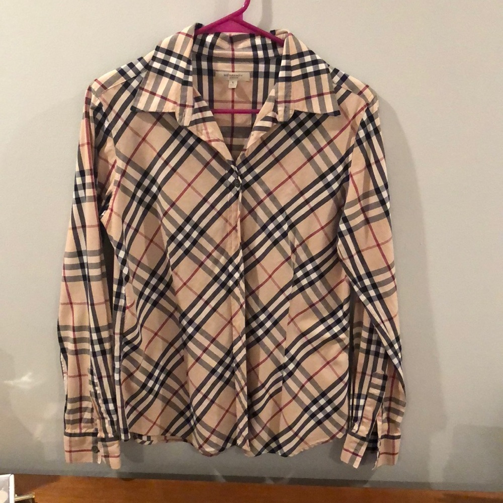 Burberry collared check shirt